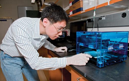 Rong Fan in his lab